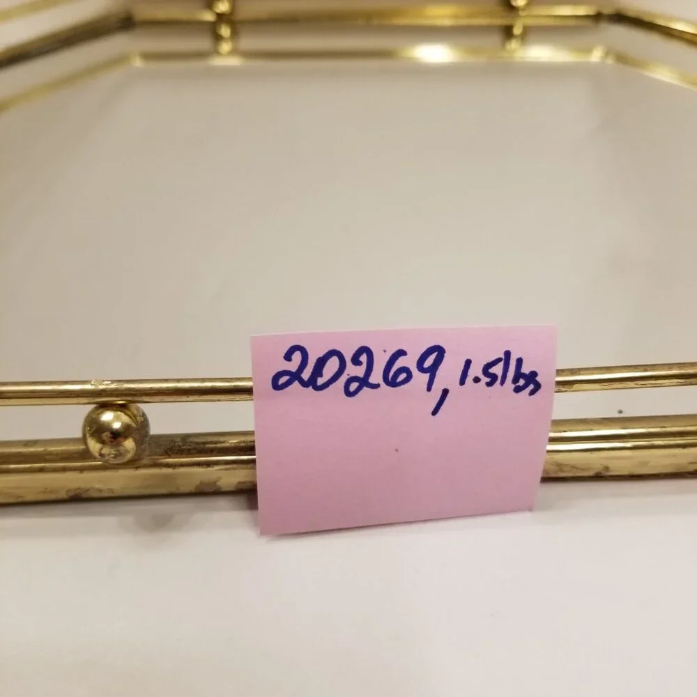 🔻REDUCED❣ Vintage Mirrored Brass Vanity P@rfume Display Octagonal Tray